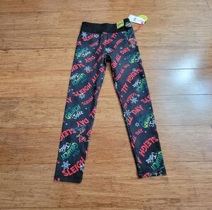 Grinch Kids Black Holiday Leggings From Justice Size S 7/8